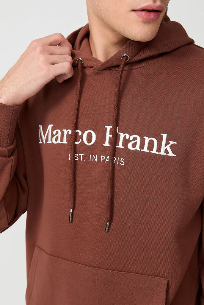 Marco Frank - Corbin Sweat Capuche Avec Logo Brodé - Brun