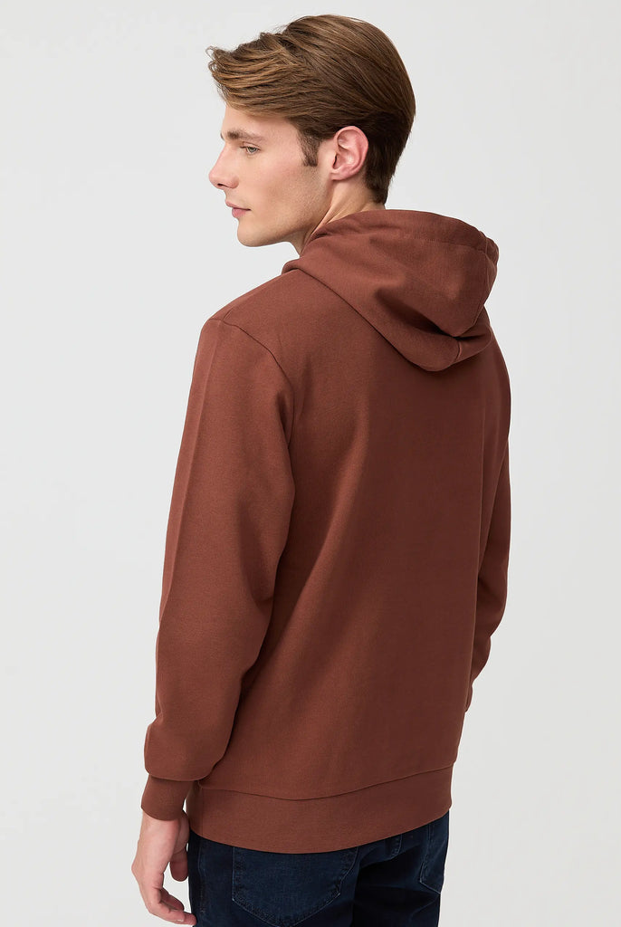 Marco Frank - Corbin Sweat Capuche Avec Logo Brodé - Brun