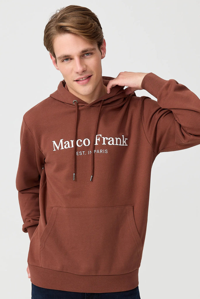 Marco Frank - Corbin Sweat Capuche Avec Logo Brodé - Brun