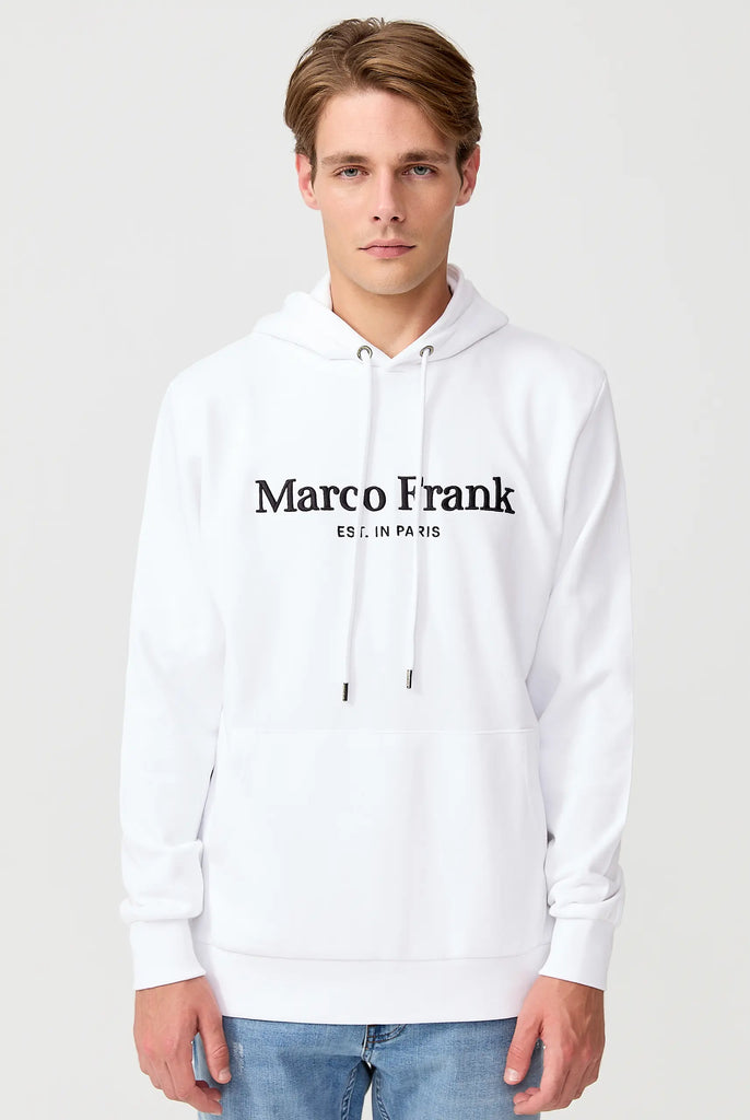Marco Frank - Corbin Sweat Capuche Avec Logo Brodé - Blanc