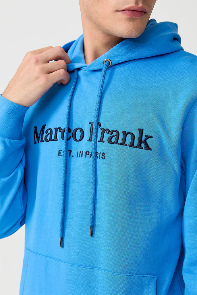 Marco Frank - Corbin Sweat Capuche Avec Logo Brodé - Bleu Royal