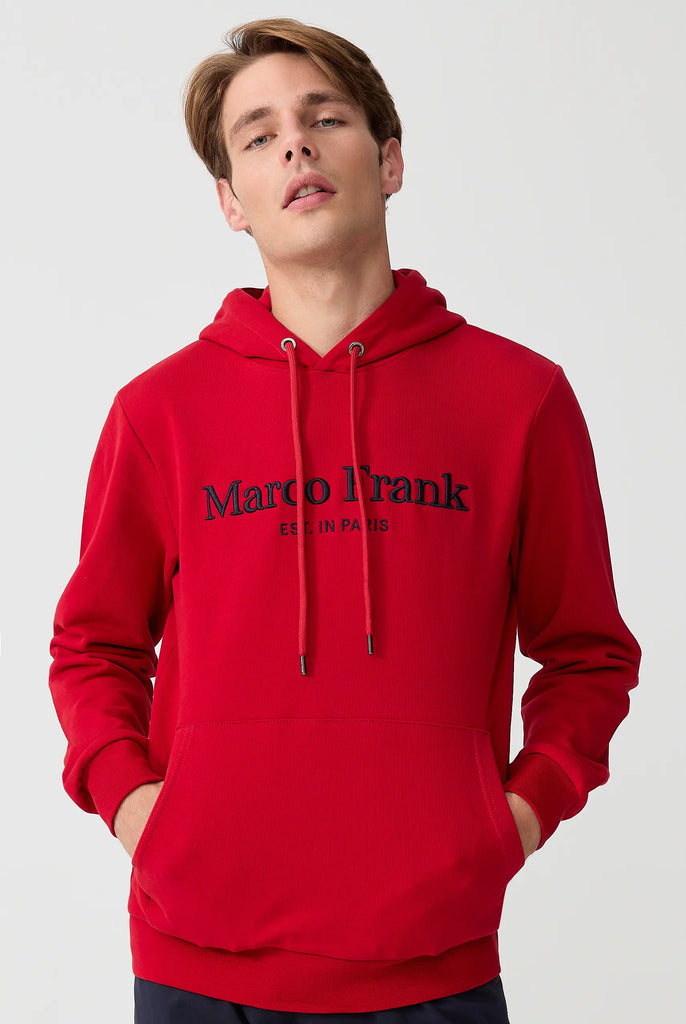 Marco Frank - Corbin Sweat Capuche Avec Logo Brodé - Rouge