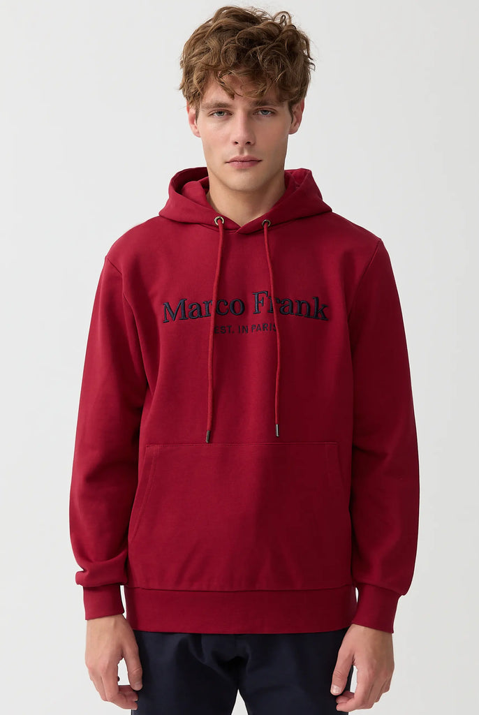Marco Frank - Corbin Sweat Capuche Avec Logo Brodé - Rouge