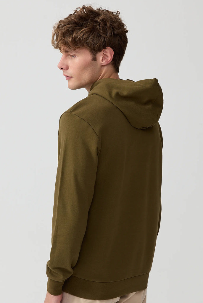 Marco Frank - Corbin Sweat Capuche Avec Logo Brodé - Kaki