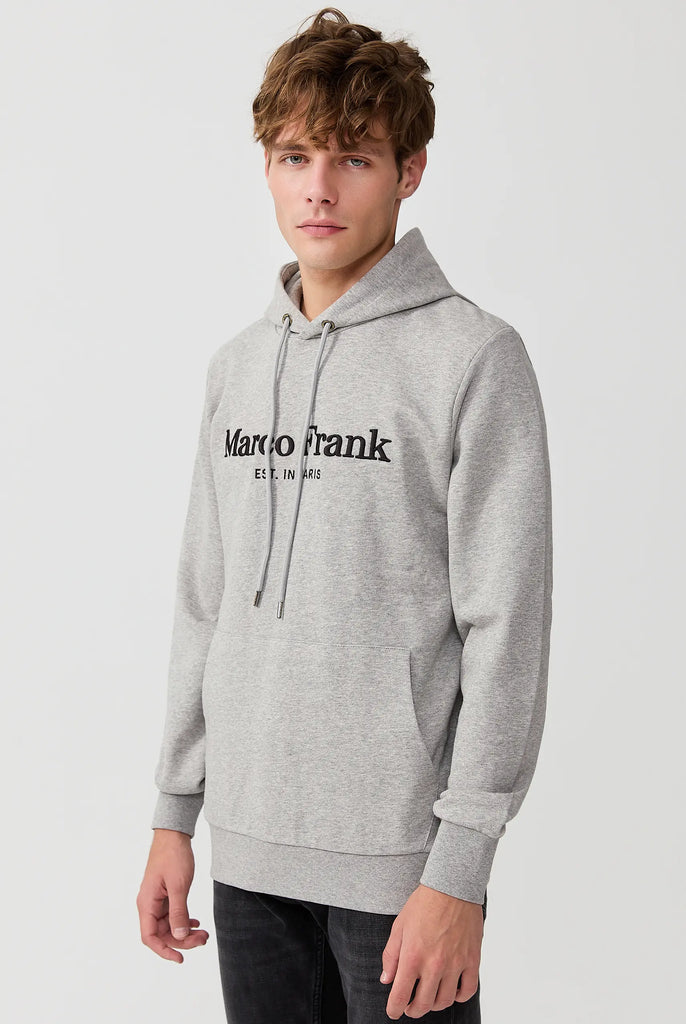 Marco Frank - Corbin Sweat Capuche Avec Logo Brodé - Gris