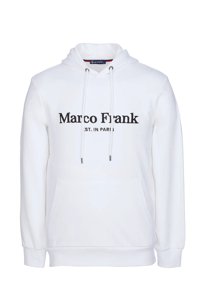 Marco Frank - Corbin Sweat Capuche Avec Logo Brodé - Blanc