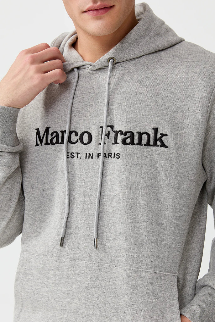 Marco Frank - Corbin Sweat Capuche Avec Logo Brodé - Gris