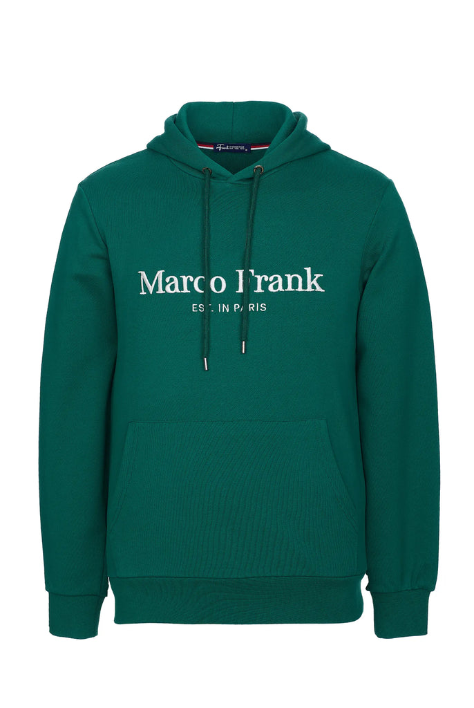 Marco Frank - Corbin Sweat Capuche Avec Logo Brodé - Green