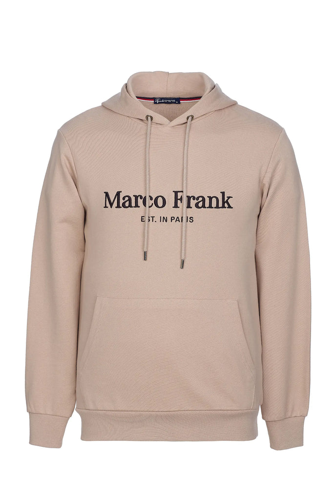 Marco Frank - Corbin Sweat Capuche Avec Logo Brodé - Beige