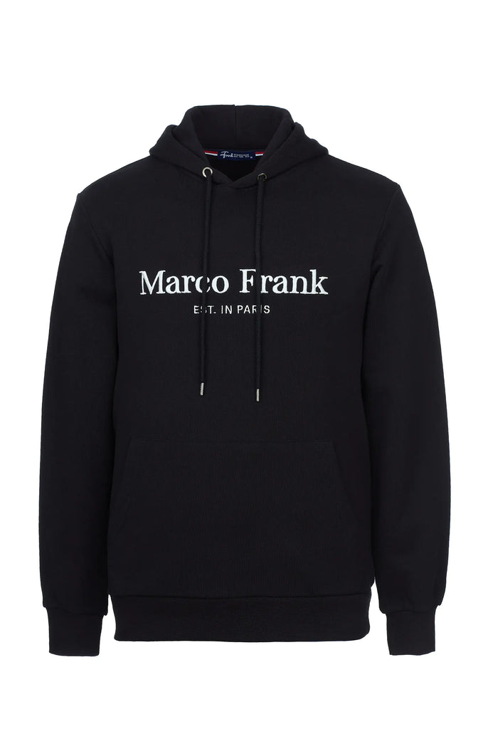 Marco Frank - Corbin Sweat Capuche Avec Logo Brodé -  Noir