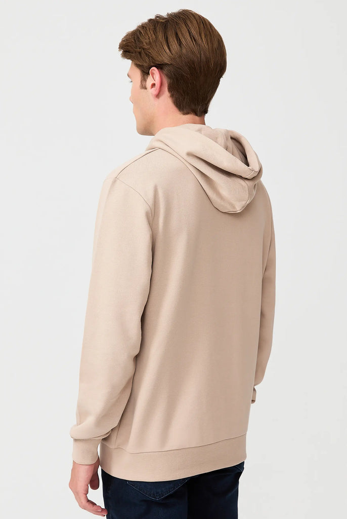 Marco Frank | Paris, France | Fontaine: Sweat Capuche Avec Logo Manuscrit Brodé - Beige