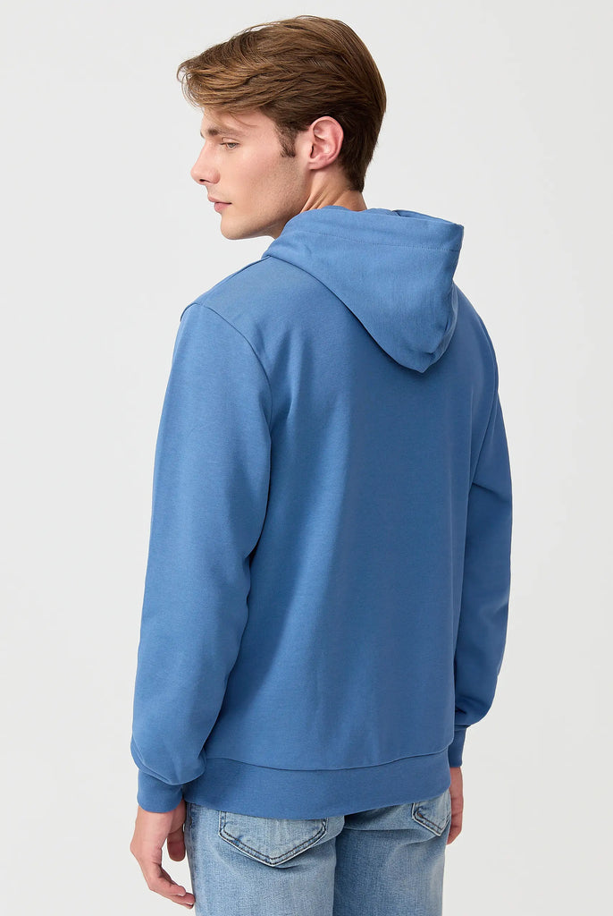 Marco Frank | Paris, France | Fontaine: Sweat Capuche Avec Logo Manuscrit Brodé - Indigo