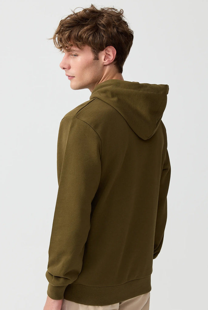 Marco Frank | Paris, France | Fontaine: Sweat Capuche Avec Logo Manuscrit Brodé - Kaki