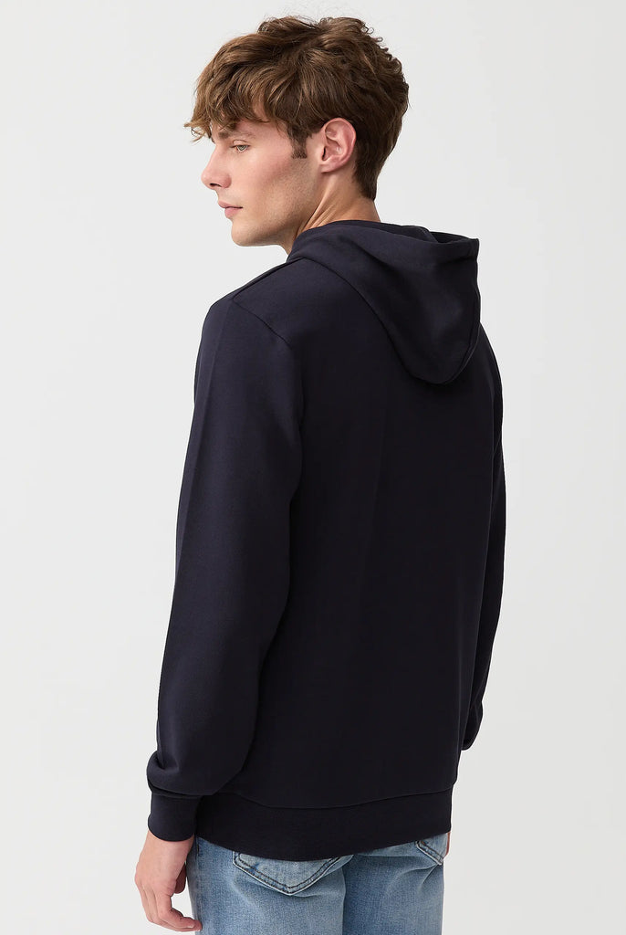 Marco Frank | Paris, France | Fontaine: Sweat Capuche Avec Logo Manuscrit Brodé - Bleu Marine