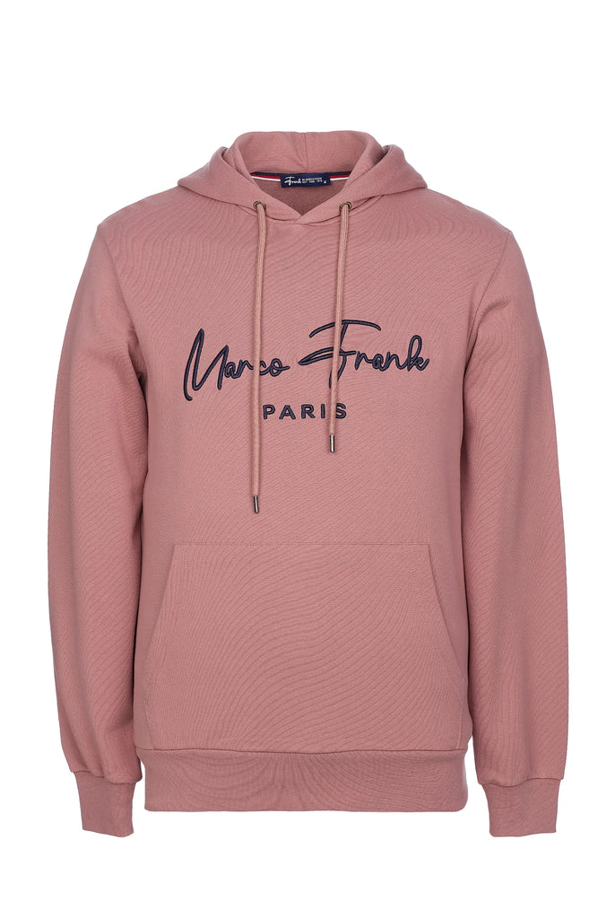 Marco Frank | Paris, France | Fontaine: Sweat Capuche Avec Logo Manuscrit Brodé - Rose