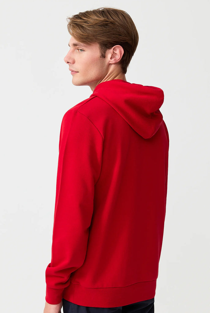 Marco Frank | Paris, France | Fontaine: Sweat Capuche Avec Logo Manuscrit Brodé - Rouge