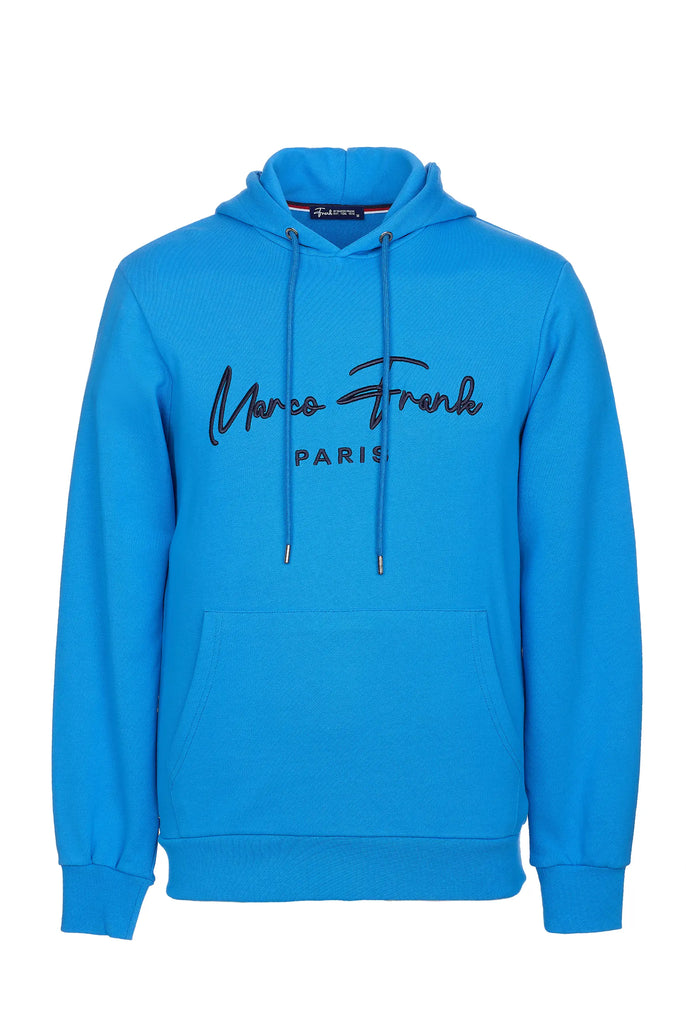 Marco Frank | Paris, France | Fontaine: Sweat Capuche Avec Logo Manuscrit Brodé - Royal Bleu