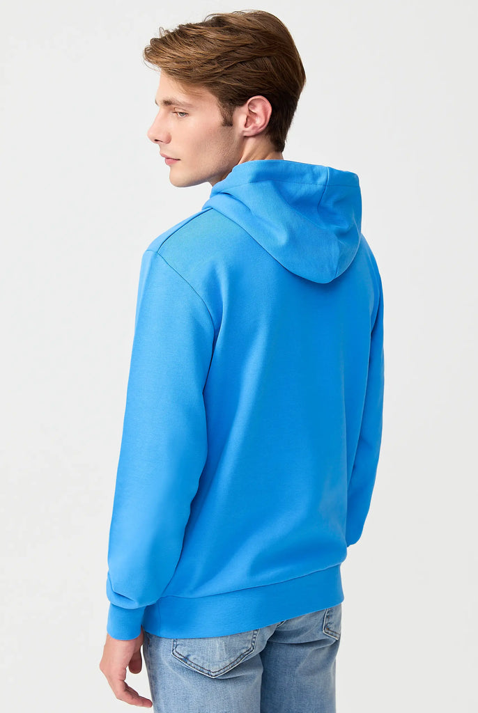 Marco Frank | Paris, France | Fontaine: Sweat Capuche Avec Logo Manuscrit Brodé - Royal Bleu