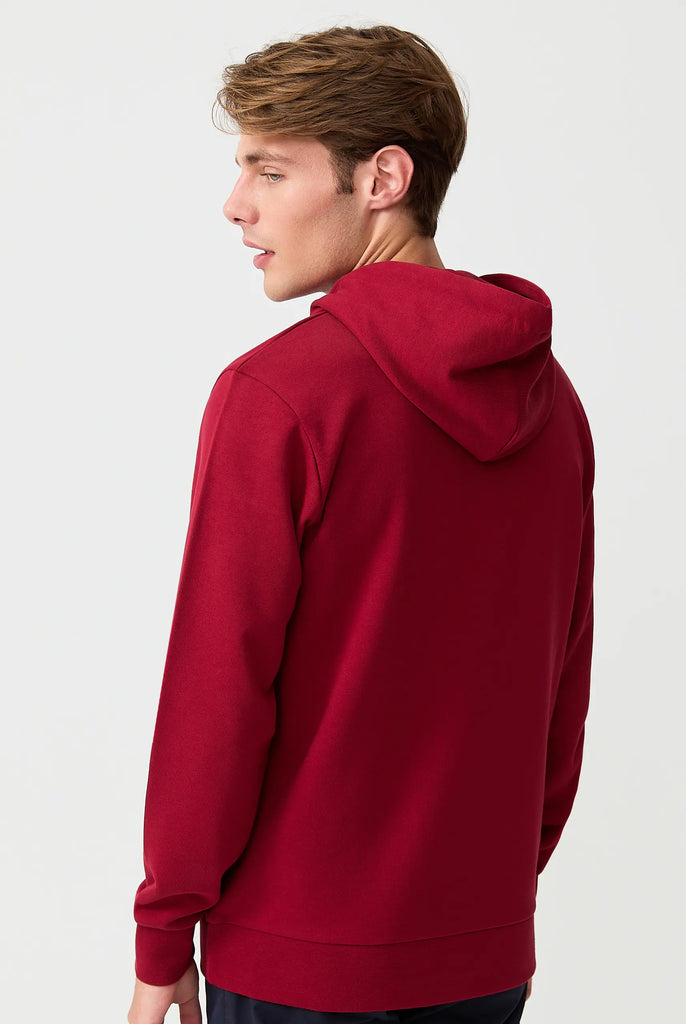 Marco Frank - Hugh: Sweat Capuche Avec Logo Manuscrit Brodé - Bordeaux