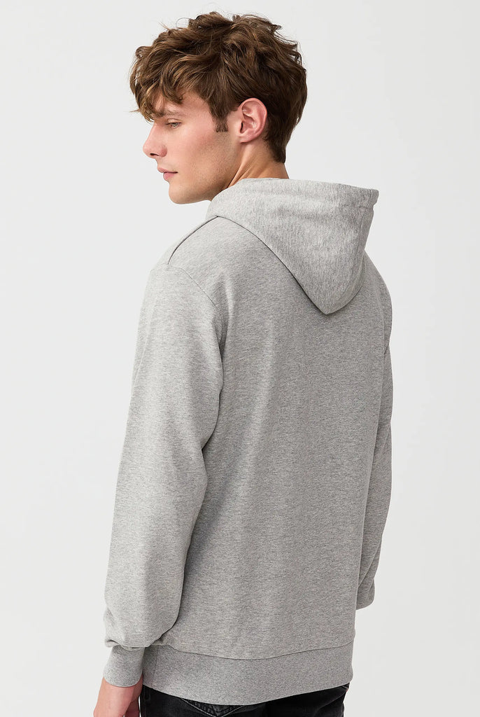 Marco Frank - Hugh: Sweat Capuche Avec Logo Manuscrit Brodé - Gris