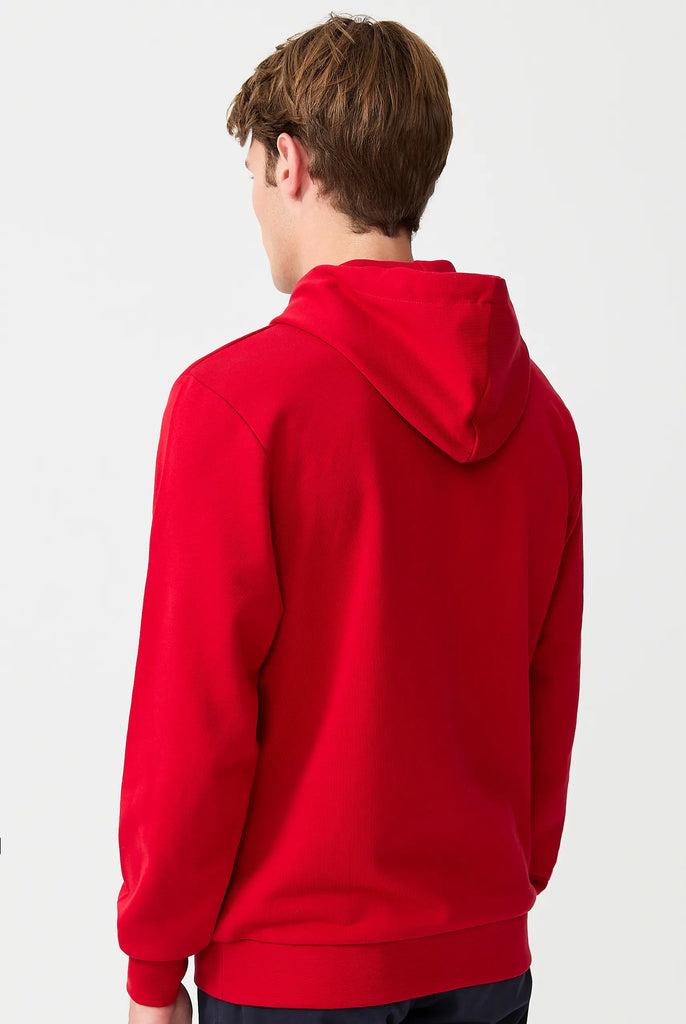 Marco Frank - Hugh: Sweat Capuche Avec Logo Manuscrit Brodé - Rouge