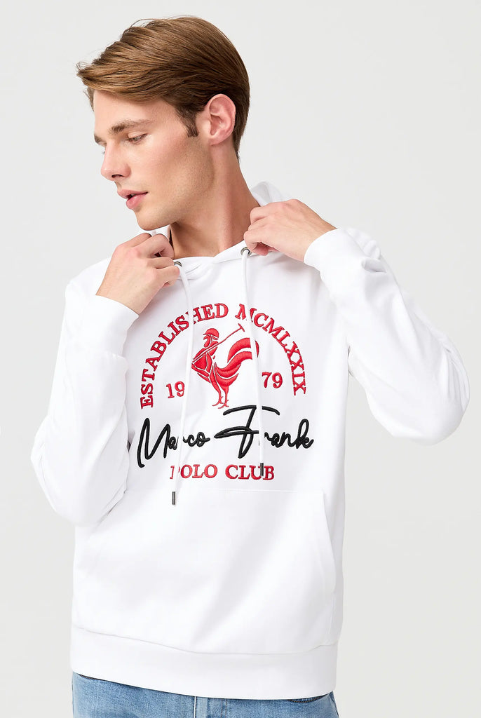 Paradis: Sweat Capuche Avec Logo de Coq Emblématique Brodé - Marco Frank