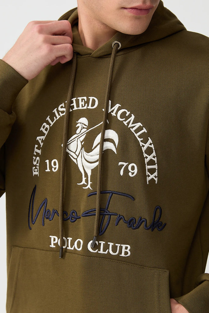 Paradis: Sweat Capuche Avec Logo de Coq Emblématique Brodé - Marco Frank