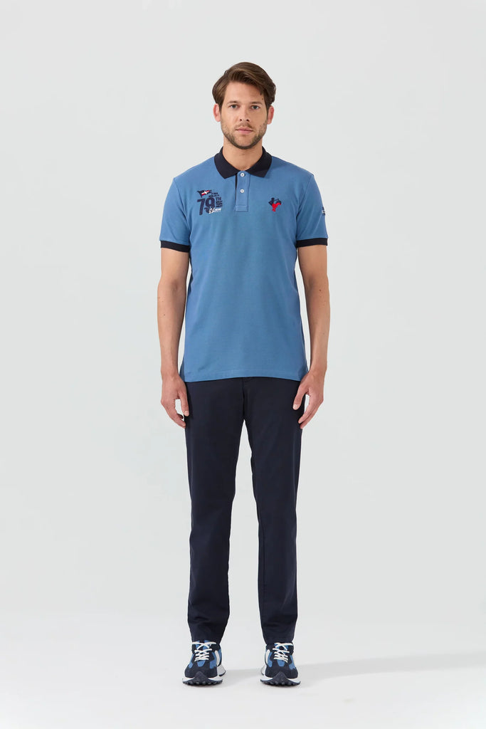 Marco Frank - Est In Paris - Édouard: Polo Avec Logo Iconique Bicolore - Indigo