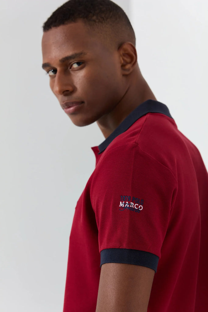 Marco Frank - Est In Paris - Édouard: Polo Avec Logo Iconique Bicolore - Bordeaux