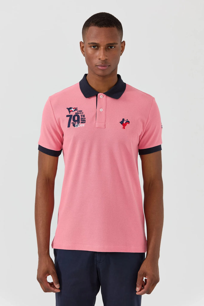 Marco Frank - Est In Paris - Édouard: Polo Avec Logo Iconique Bicolore - Rose