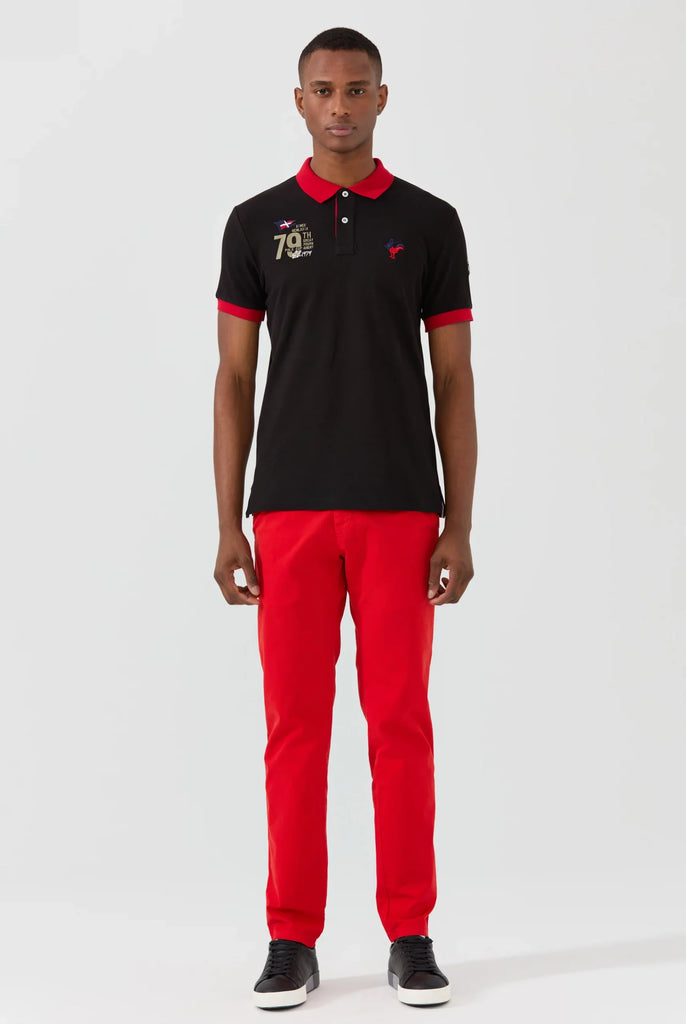 Marco Frank - Est In Paris - Édouard: Polo Avec Logo Iconique Bicolore - Noir