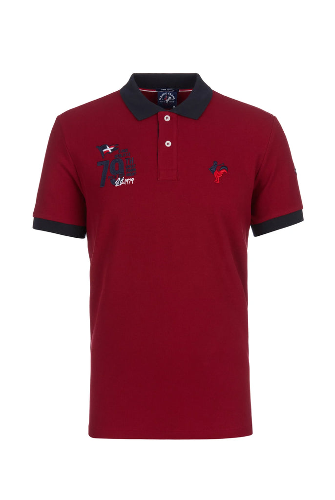 Marco Frank - Est In Paris - Édouard: Polo Avec Logo Iconique Bicolore - Bordeaux