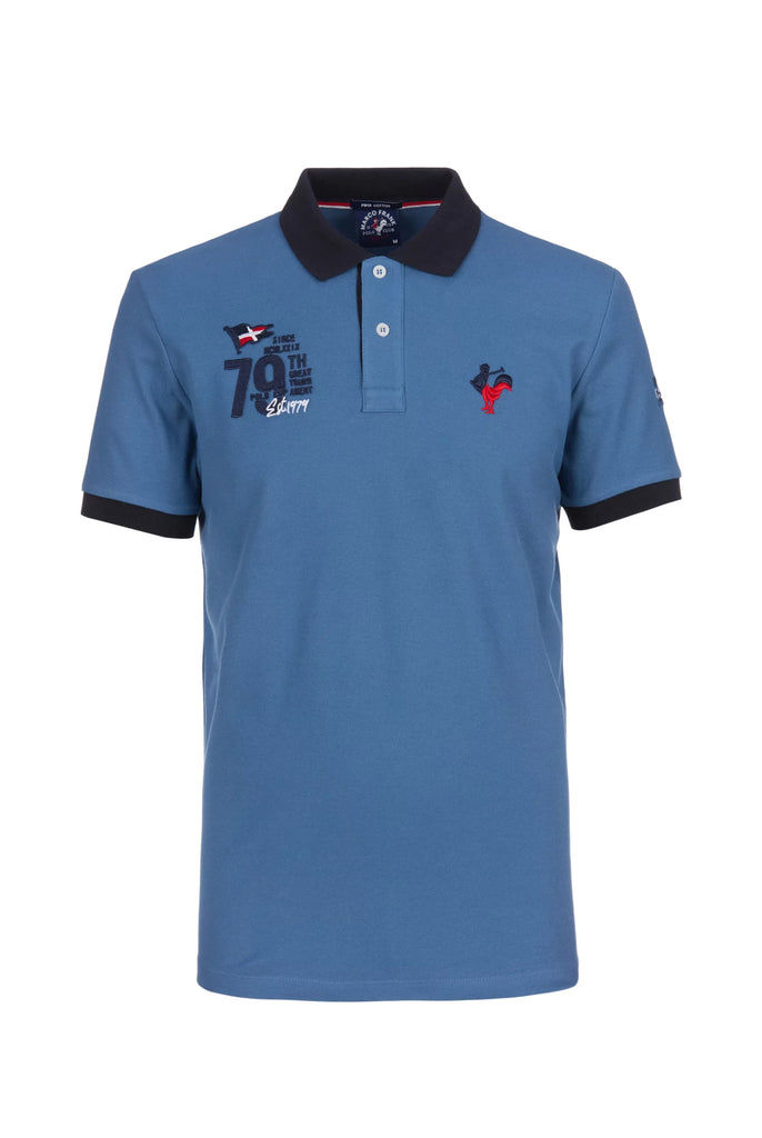 Marco Frank - Est In Paris - Édouard: Polo Avec Logo Iconique Bicolore - Indigo