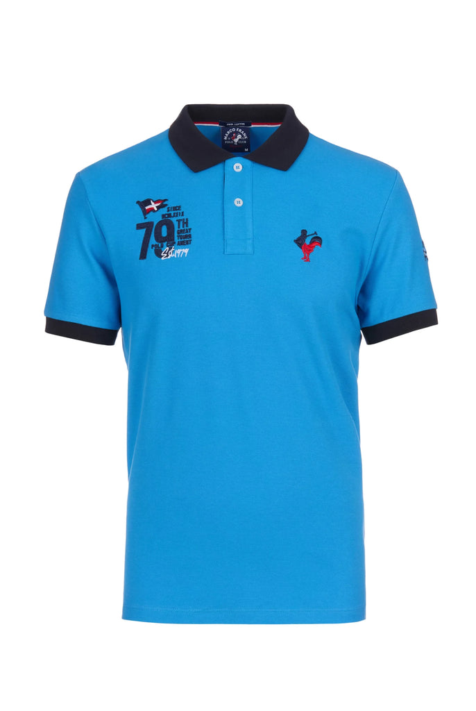 Marco Frank - Est In Paris - Édouard: Polo Avec Logo Iconique Bicolore - Bleu Royal