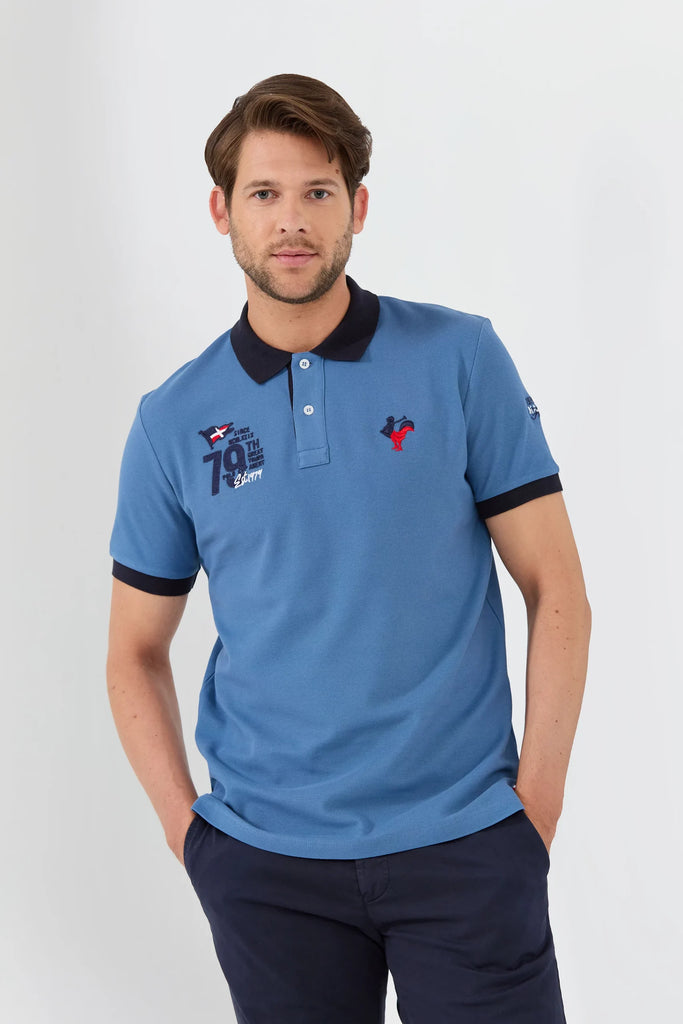 Marco Frank - Est In Paris - Édouard: Polo Avec Logo Iconique Bicolore - Indigo