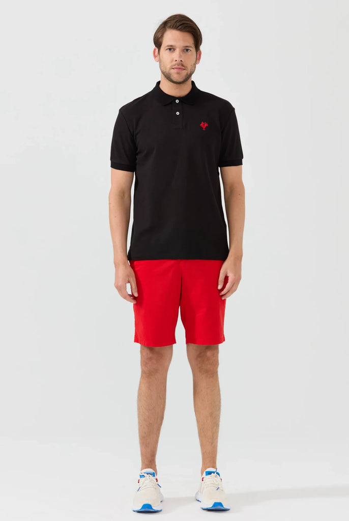 Marco Frank - Est. In Paris - Étienne: Polo Avec Logo de Coq Emblématique Brodé - Noir