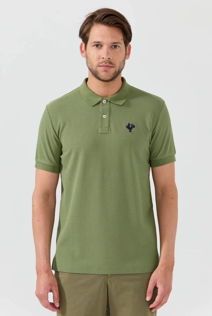 Marco Frank - Est. In Paris - Étienne: Polo Avec Logo de Coq Emblématique Brodé - Kaki
