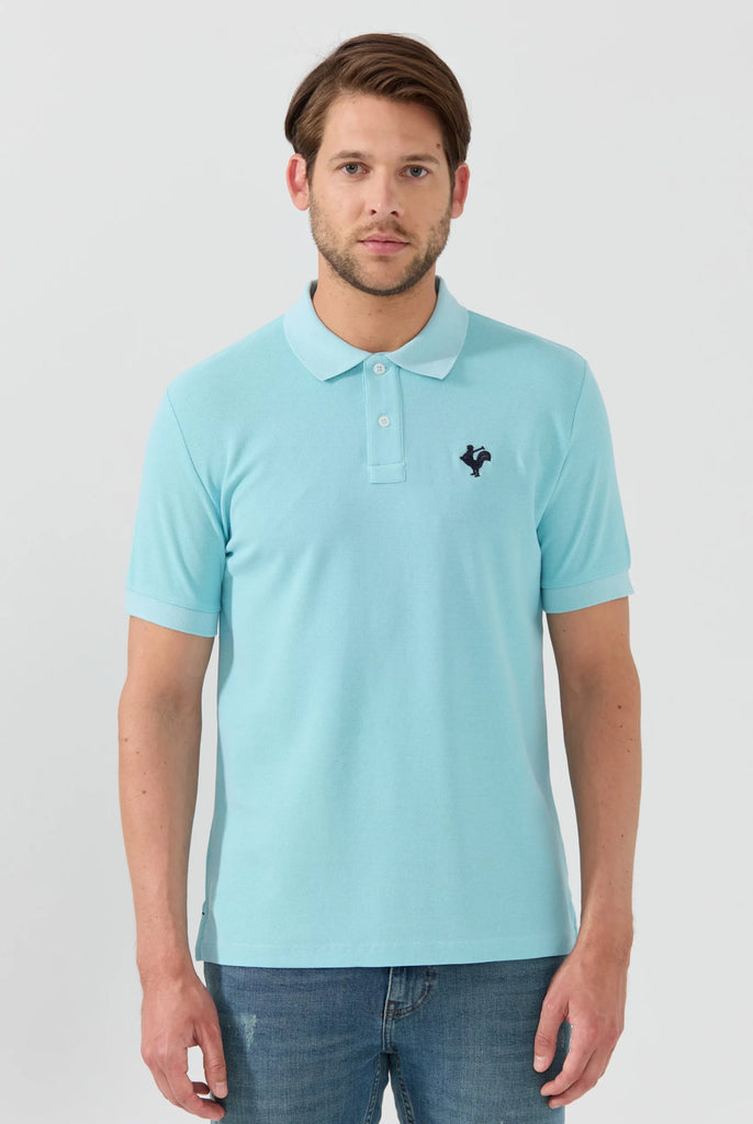 Marco Frank - Est. In Paris - Étienne: Polo Avec Logo de Coq Emblématique Brodé - Bleu