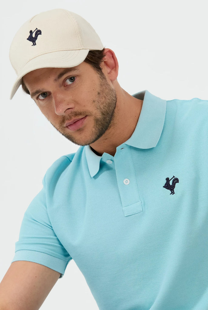 Marco Frank - Est. In Paris - Étienne: Polo Avec Logo de Coq Emblématique Brodé - Bleu