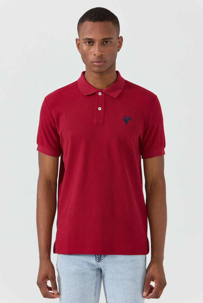 Marco Frank - Est. In Paris - Étienne: Polo Avec Logo de Coq Emblématique Brodé - Bordeaux