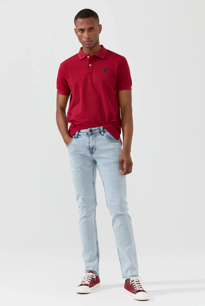 Marco Frank - Est. In Paris - Étienne: Polo Avec Logo de Coq Emblématique Brodé - Bordeaux