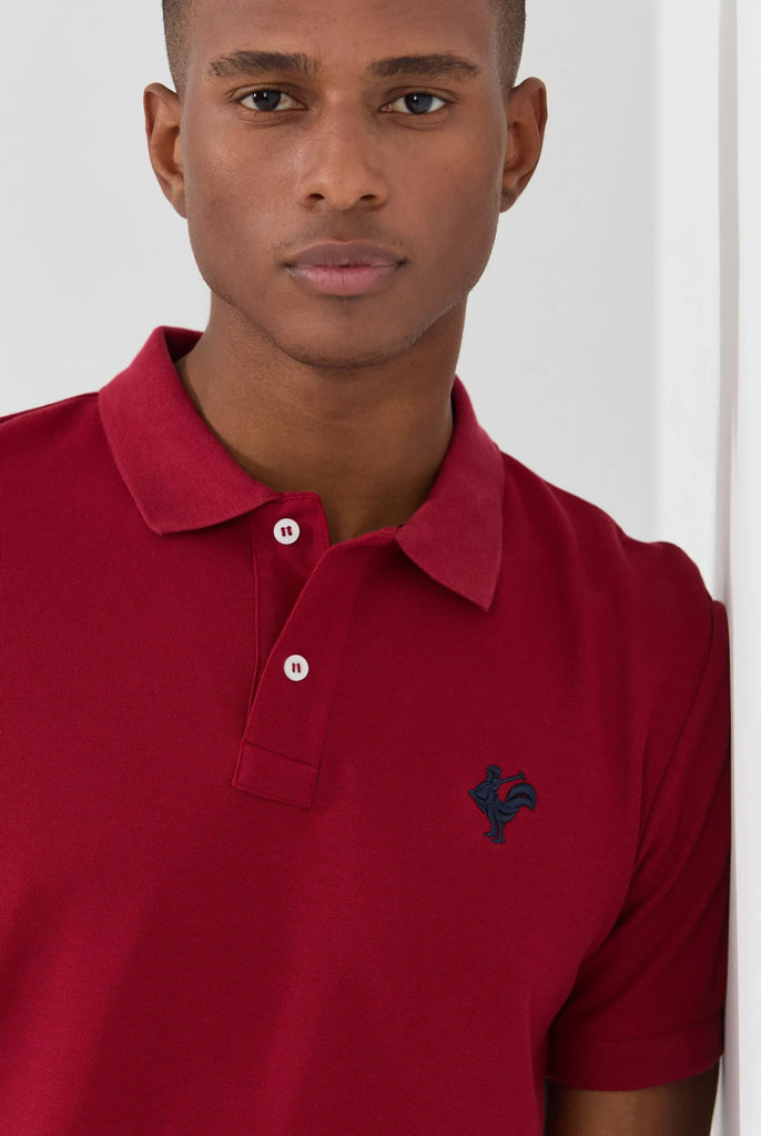 Marco Frank - Est. In Paris - Étienne: Polo Avec Logo de Coq Emblématique Brodé - Bordeaux