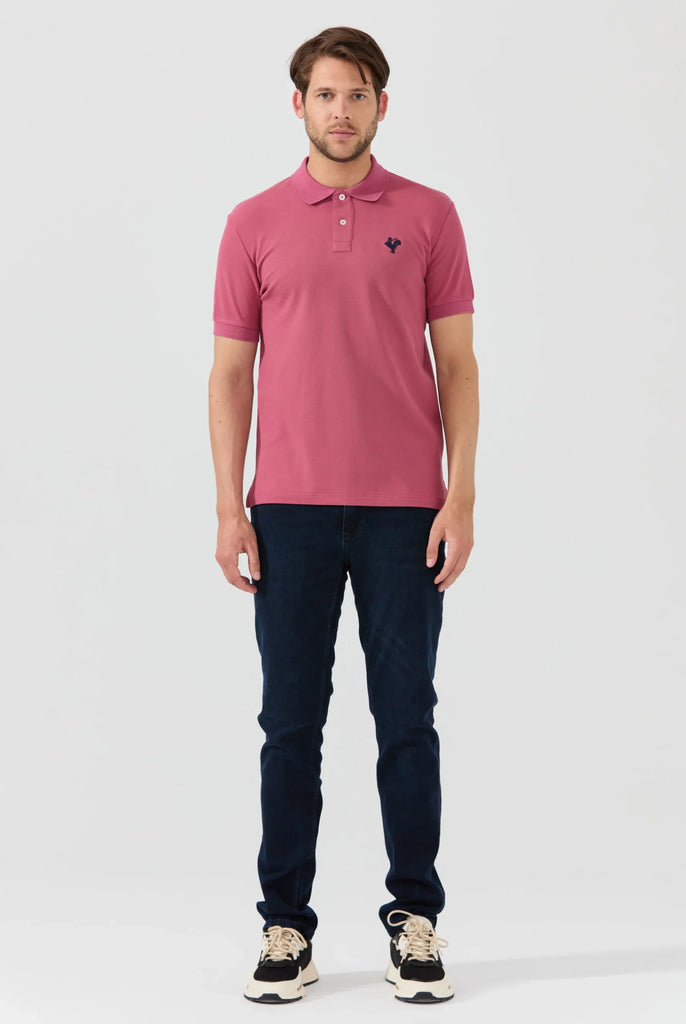 Marco Frank - Est. In Paris - Étienne: Polo Avec Logo de Coq Emblématique Brodé - Rose