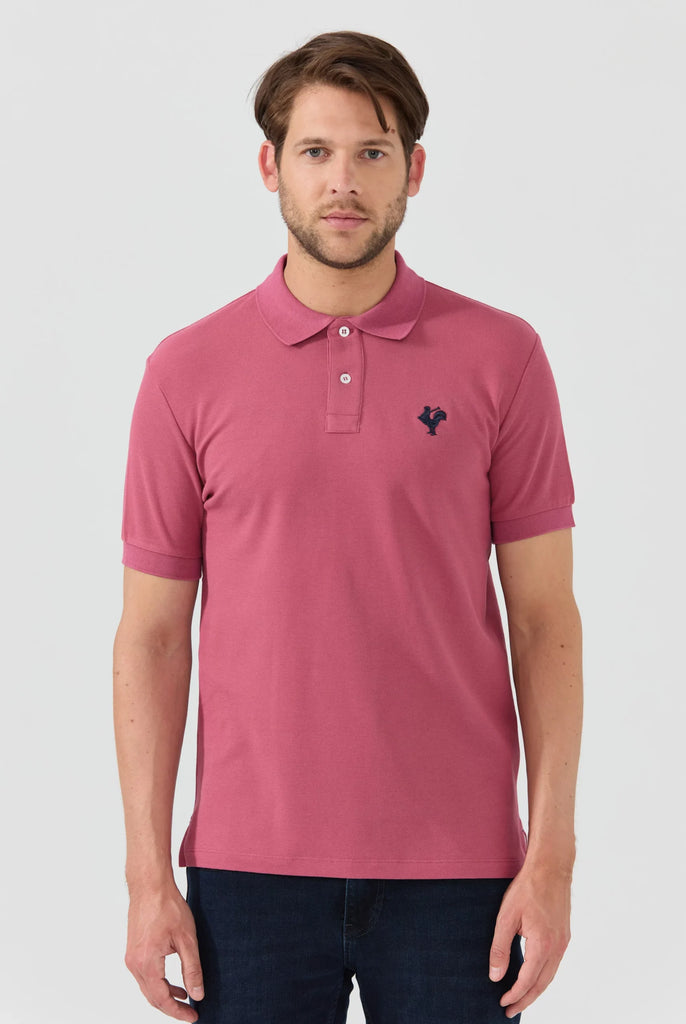 Marco Frank - Est. In Paris - Étienne: Polo Avec Logo de Coq Emblématique Brodé - Rose