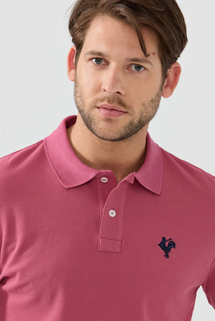 Marco Frank - Est. In Paris - Étienne: Polo Avec Logo de Coq Emblématique Brodé - Rose