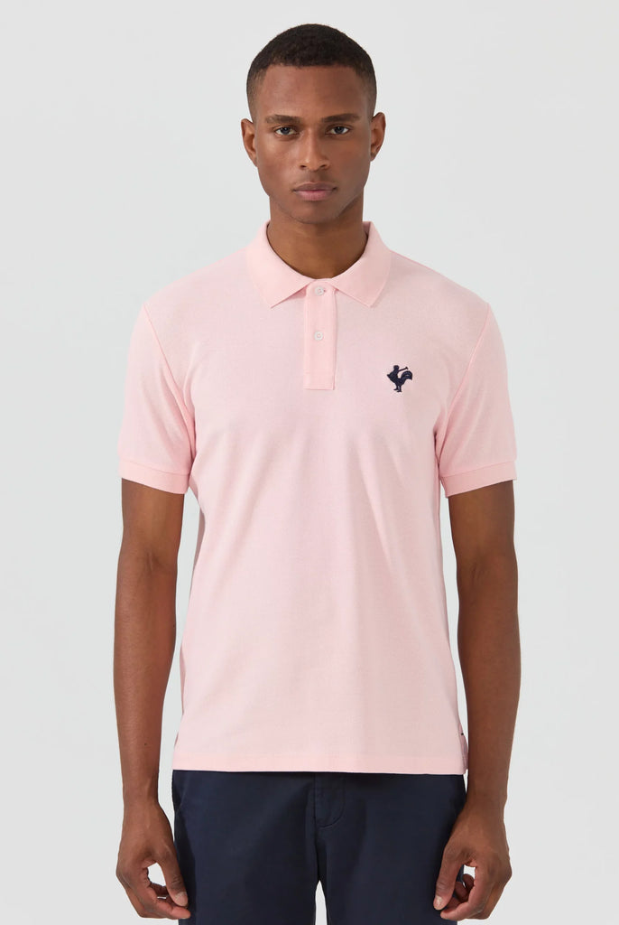 Marco Frank - Est. In Paris - Étienne: Polo Avec Logo de Coq Emblématique Brodé - Rose