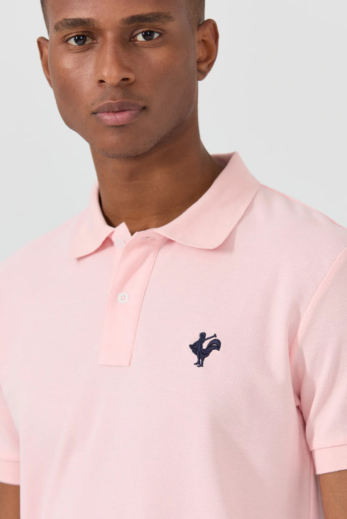 Marco Frank - Est. In Paris - Étienne: Polo Avec Logo de Coq Emblématique Brodé - Rose