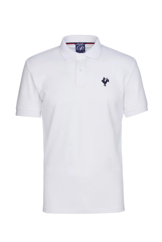 Marco Frank - Est. In Paris - Étienne: Polo Avec Logo de Coq Emblématique Brodé - Blanc