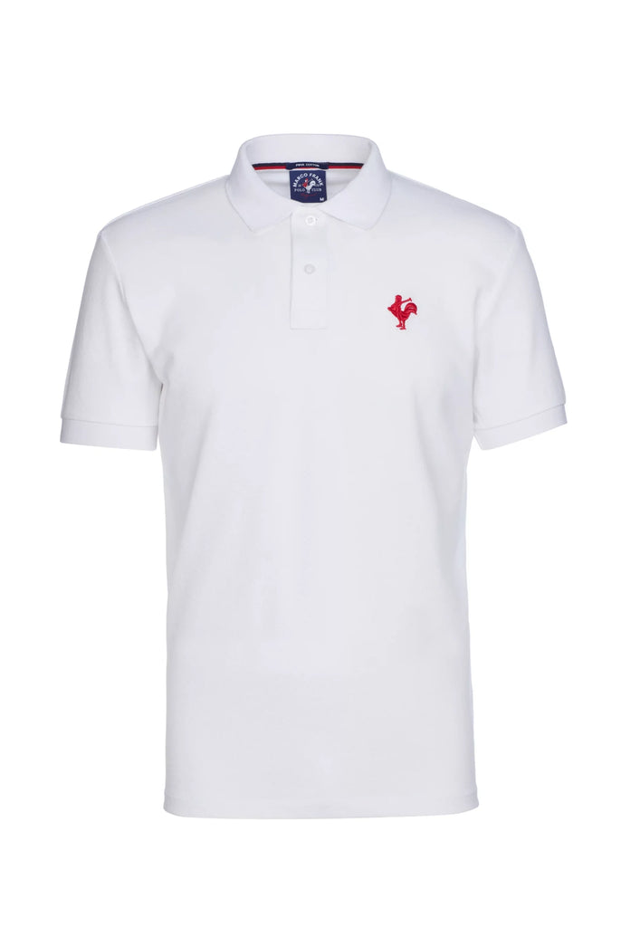Marco Frank - Est. In Paris - Étienne: Polo Avec Logo de Coq Emblématique Brodé - Blanc