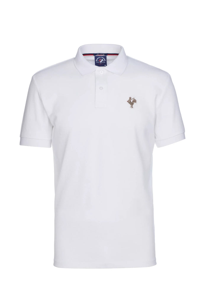Marco Frank - Est. In Paris - Étienne: Polo Avec Logo de Coq Emblématique Brodé - Blanc